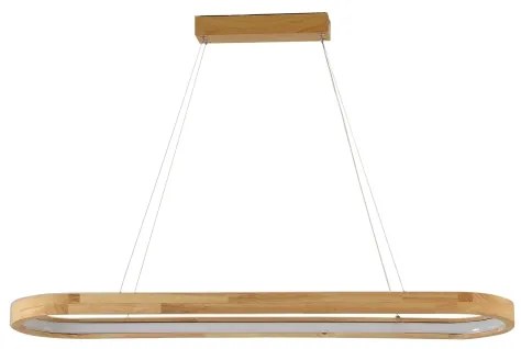 Brilagi - Lustră suspendată pe cablu UMEA WOOD LED/40W/230V 90x22 cm, lemn de cauciuc
