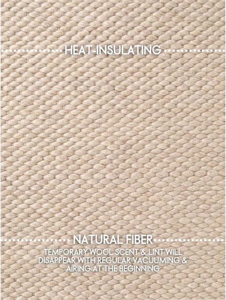 Covor bej țesut manual rotund din lână ø 160 cm Lyon Beans – Elle Decoration