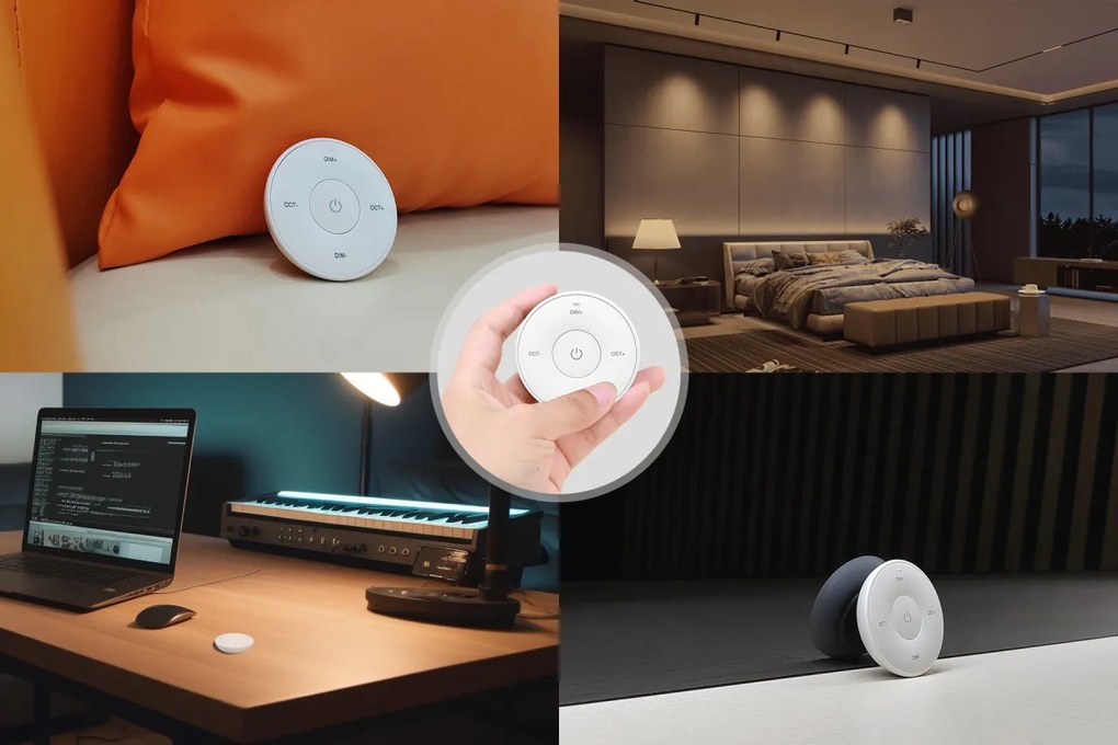 Variator de perete pentru banda LED, compatibil cu banda led monocolora si CCT, montaj aplicat, negru, MiBoxer Milight