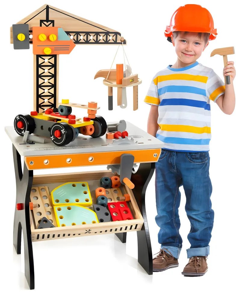 Masă de asamblare din lemn pentru copii, bancă do-it-yourself