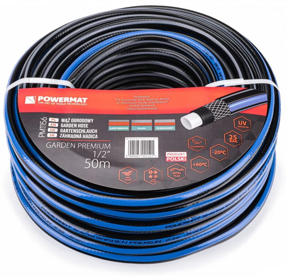 Furtun de grădină GARDEN PREMIUM 1/2" 50m