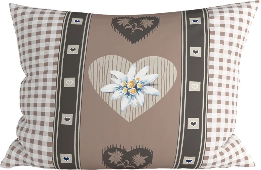 Fata de perna din policoton HEART RETRO POLY 70x90 cm, maro