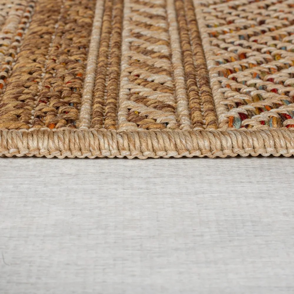 Covor tip traversă de exterior în culoare naturală 80x230 cm Farah Stripe – Flair Rugs
