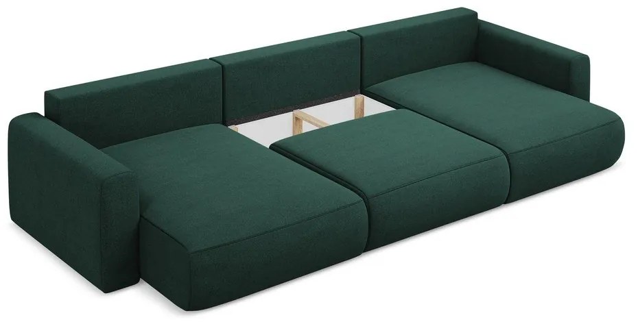 Colțar verde extensibil/cu spațiu de depozitare (în formă de "U") Kapua – Makamii