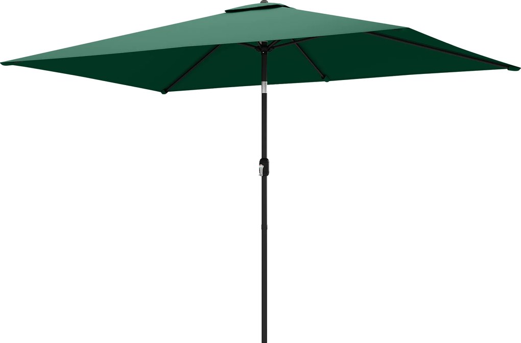 Outsunny Umbrelă înclinabilă 300 x 200 cm pentru balcon cu manivelă, husă de protecție, verde | Aosom Romania
