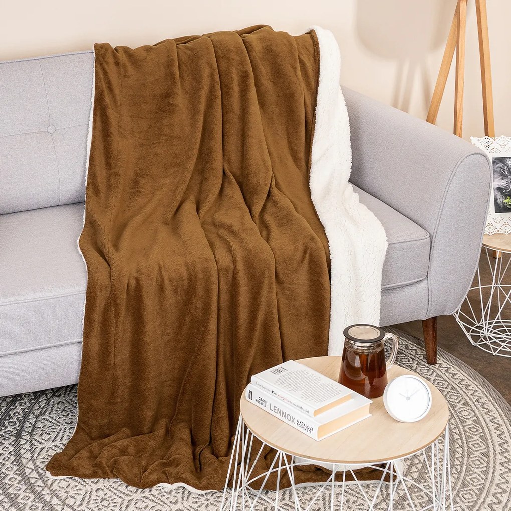Pătură din imitație de blăniță 4Home maro închis, 150 x 200 cm