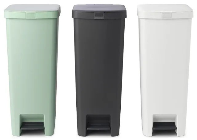 Coș cu pedală Brabantia StepUp 1005556, 40 L, Materiale ecologice, Deschidere mare, Gri deschis