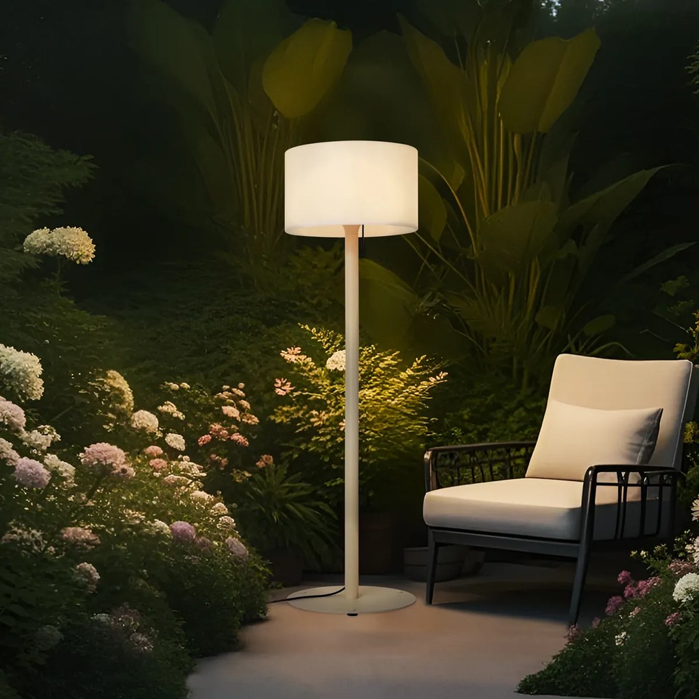 Lampă scandinavă de exterior bej cu abajur alb IP44 - Mississippi