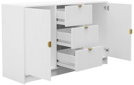 Comodă Rozoma 2D3SZ (Alb velvet + auriu) . 1103671