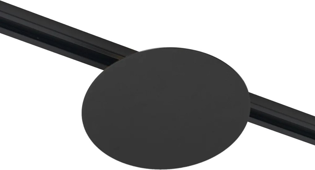 Plafonieră modernă neagră pentru sistem de șină monofazat cu 2 lumini - Iconic Pulley