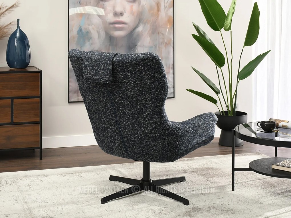 Fotoliu Irma (albastru marin + negru). Promo -19%. 1110067