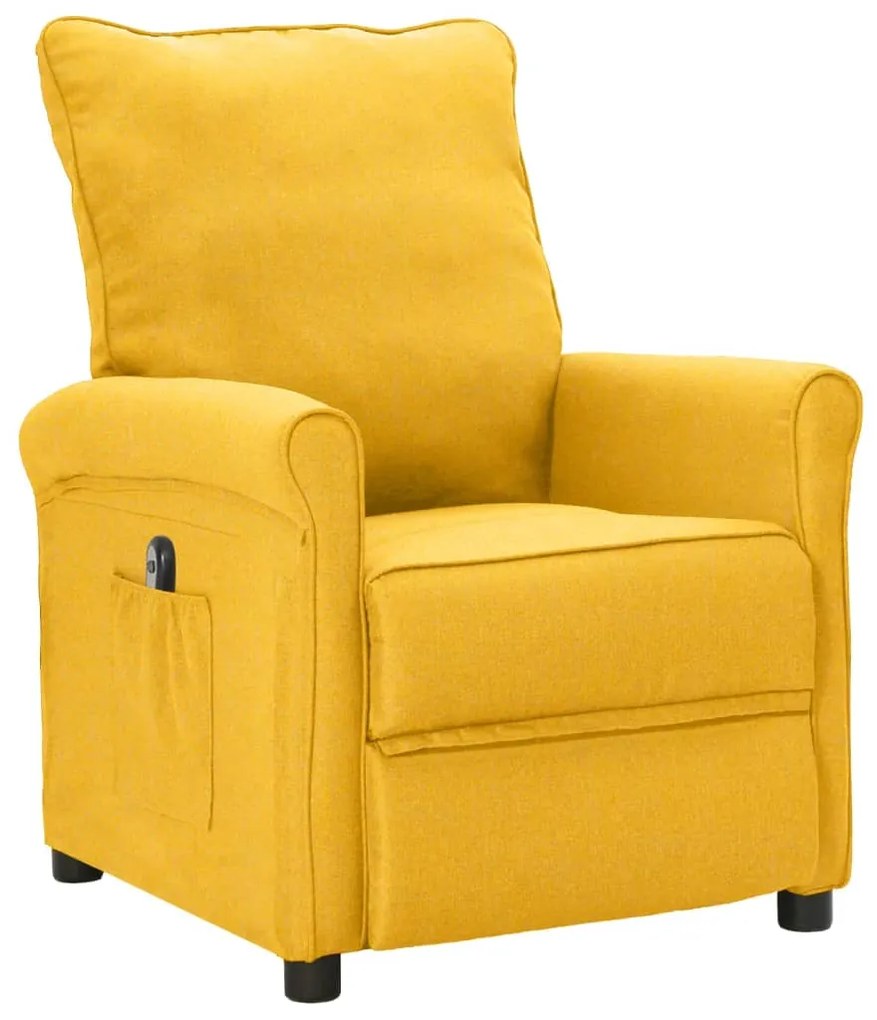 3100369 vidaXL Fotoliu rabatabil electric, galben, material textil