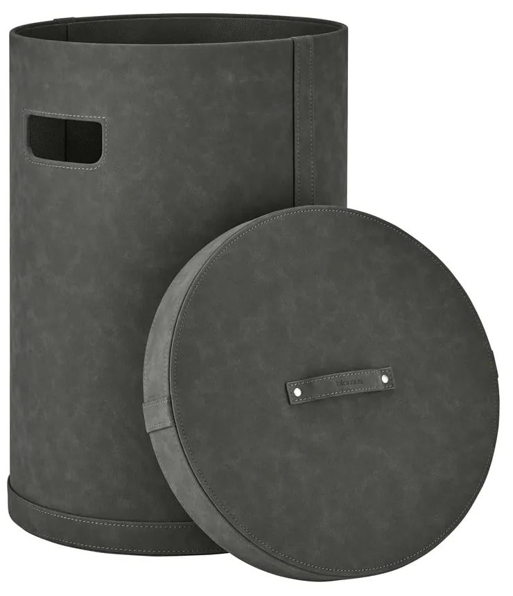 Coș de rufe gri închis din piele artificială Sahla M – Blomus