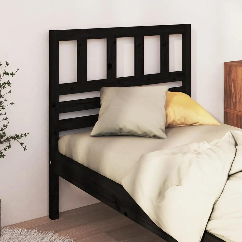 814128 vidaXL Tăblie de pat, negru, 96x4x100 cm, lemn masiv de pin