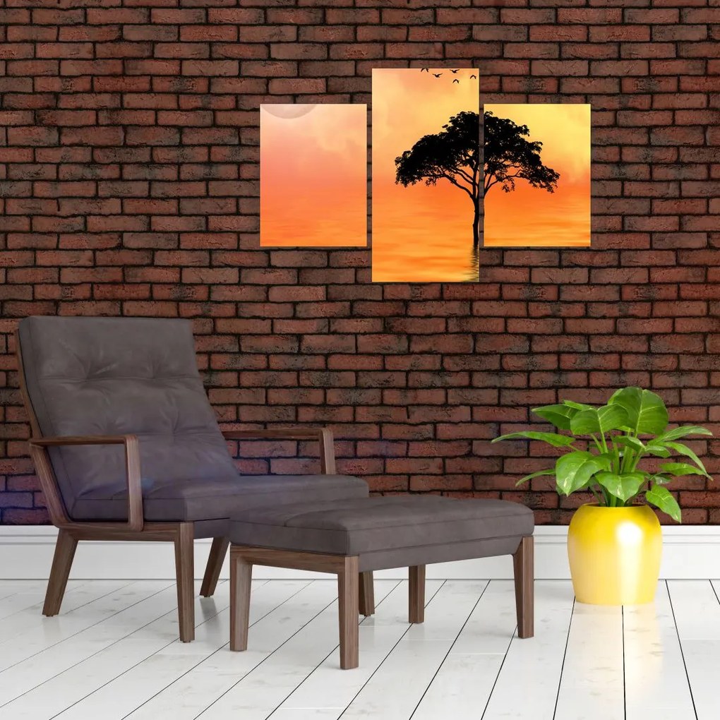 Tablou cu copac în apus de soare (90x60 cm)