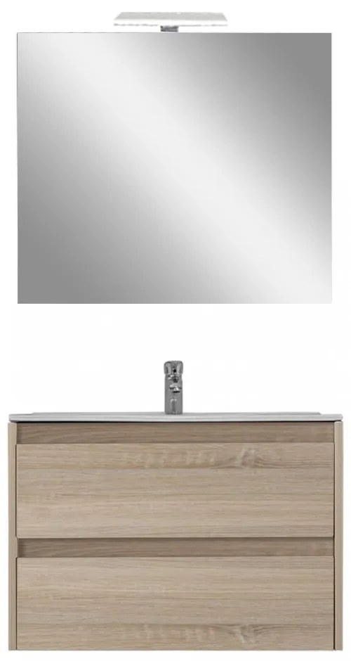 Mobilier complet de baie Porto Prime 80 în culoarea stejarului Sonoma