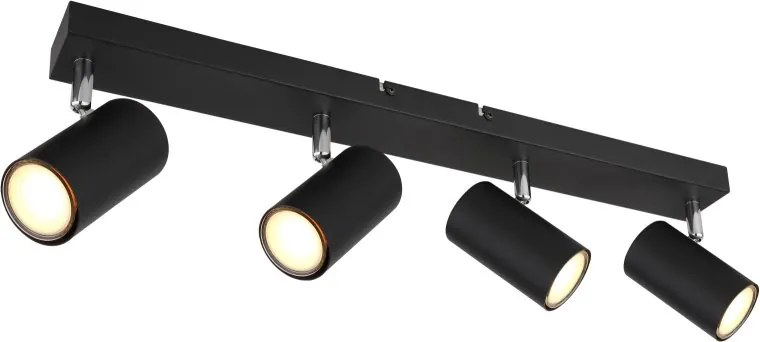 Plafoniera cu 4 spoturi directionabile design modern ROBBY negru mat