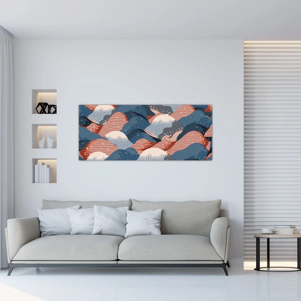 Tablou - Valuri japoneze (120x50 cm)
