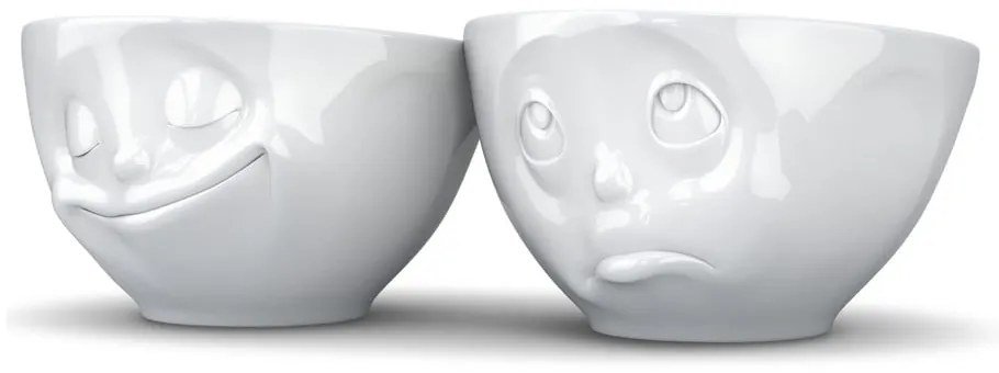 Set 2 boluri din porțelan 58products Happy, alb