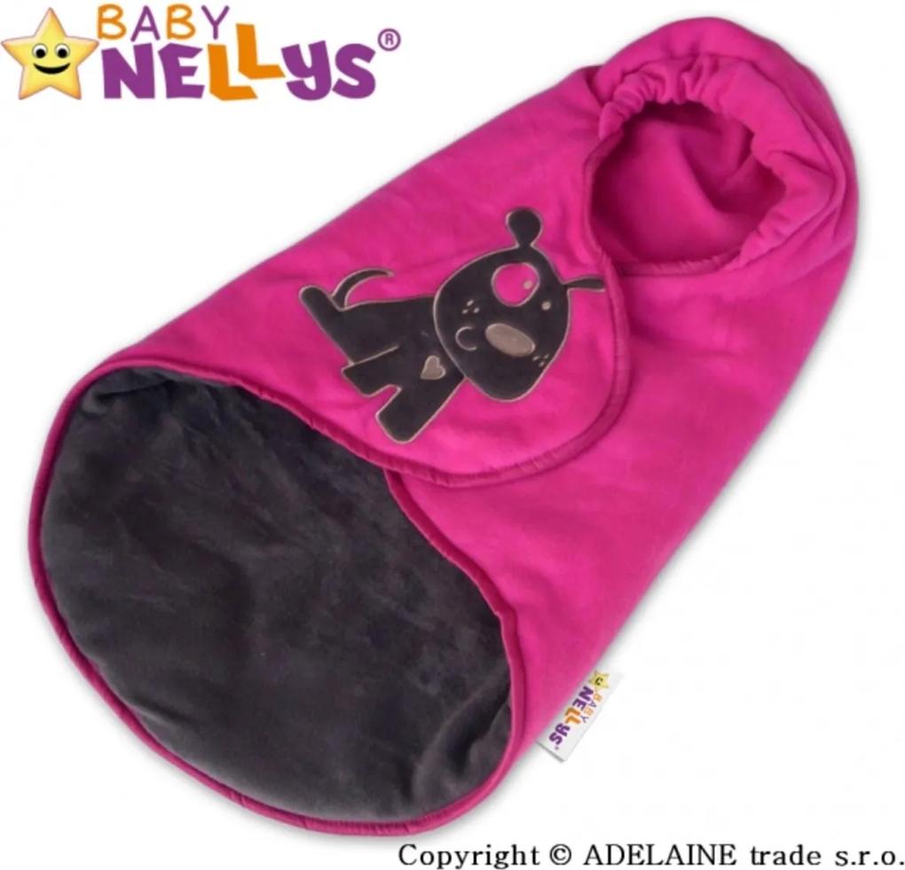 Sistem de înfășat pentru bebeluși pentru scaunul auto / Sac de dormit Baby Nellys Cățeluș- roz