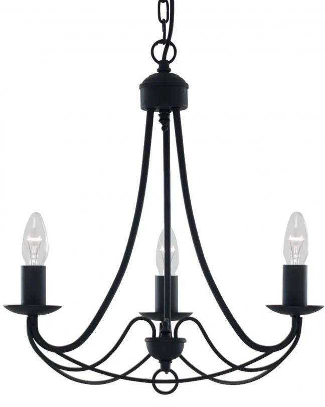 Candelabru traditional stil clasic Maypole negru 3L 6343-3BK SRT