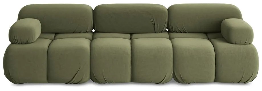 Canapea modulară verde-deschis cu tapițerie din catifea 285 cm Lokua – Makamii