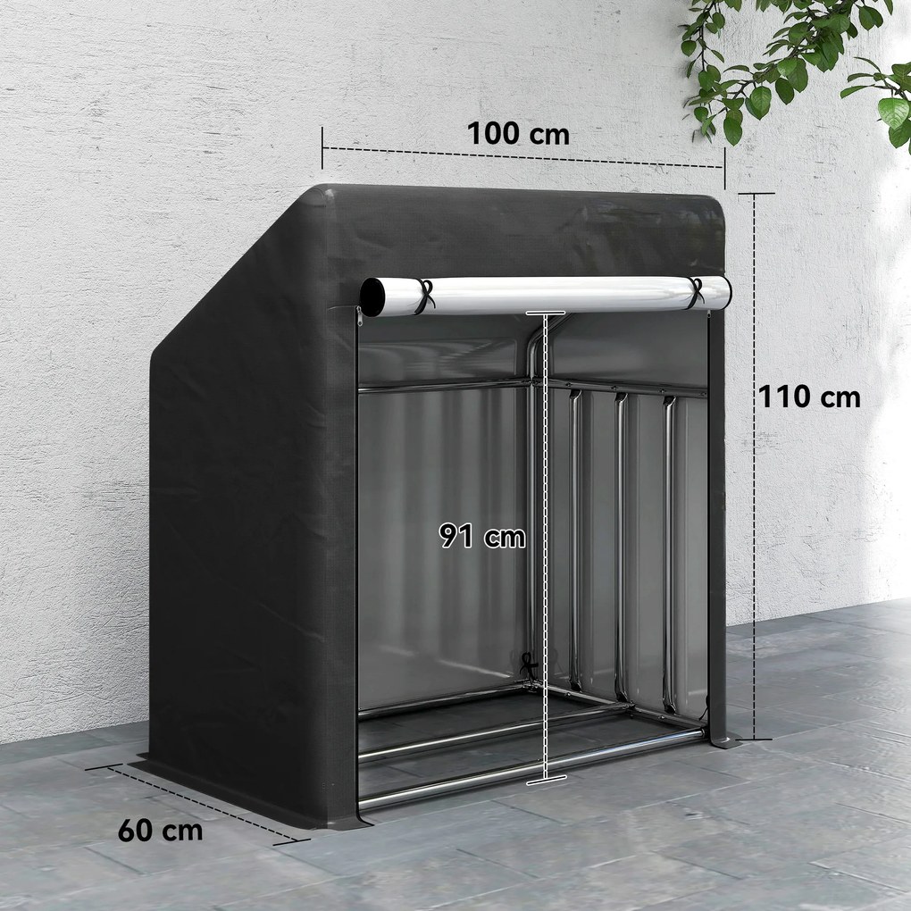 Outsunny Suport de Lemne de Exterior din Oțel cu Acoperire Impermeabilă 100x60x110 cm | Aosom Romania