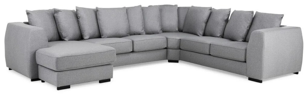Colțar Scandinavian Choice F104Gri deschis, 348x275x90cm, Picioare: Lemn, Plastic