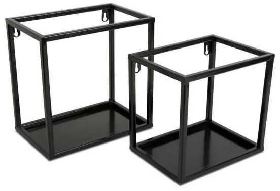 Poliță de perete neagră 20x20 cm