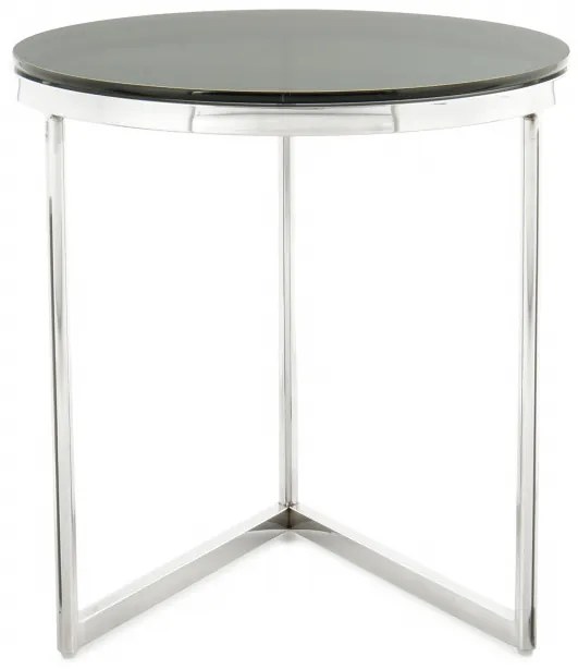Masuta de cafea rotunda din sticla Wynona 40x40x42 cm negru/argintiu