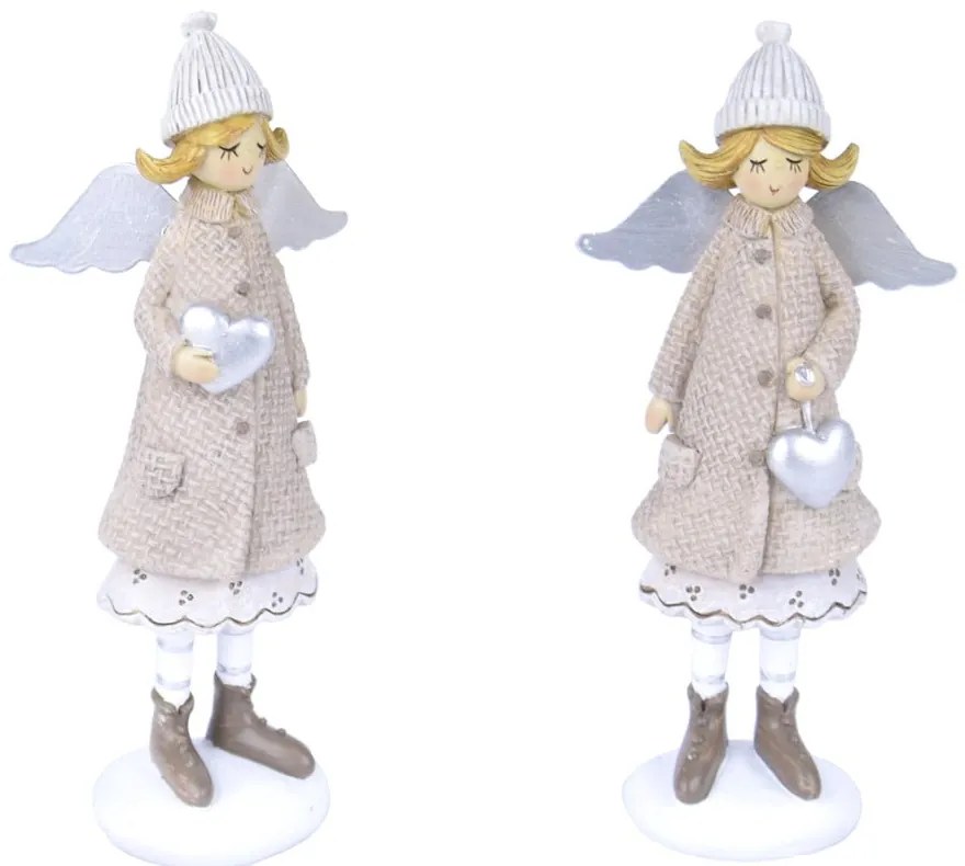 Set de 2 figurine îngerași de Crăciun Ego Dekor