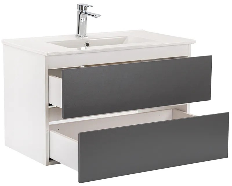 Dulap inferior Vario Forte 80 cu lavoar alb-antracit