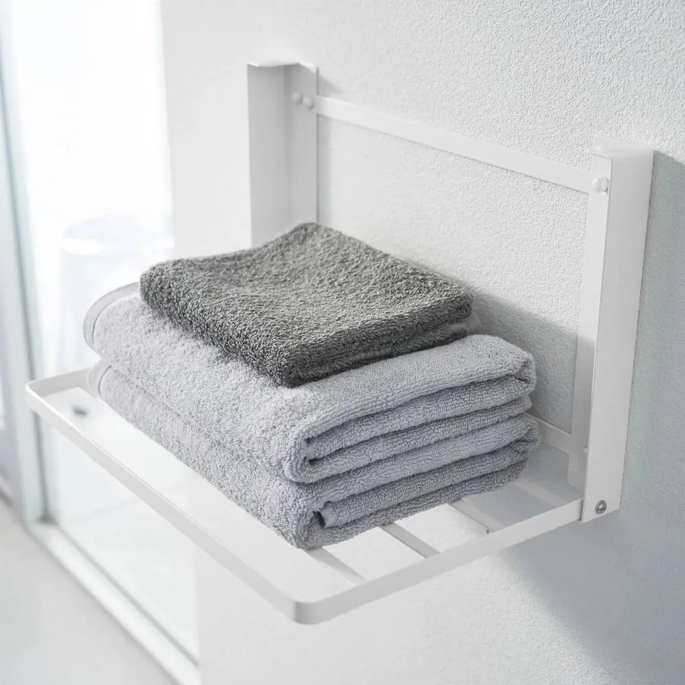 Raft pentru baie alb mat de montat pe perete din oțel Tower – YAMAZAKI