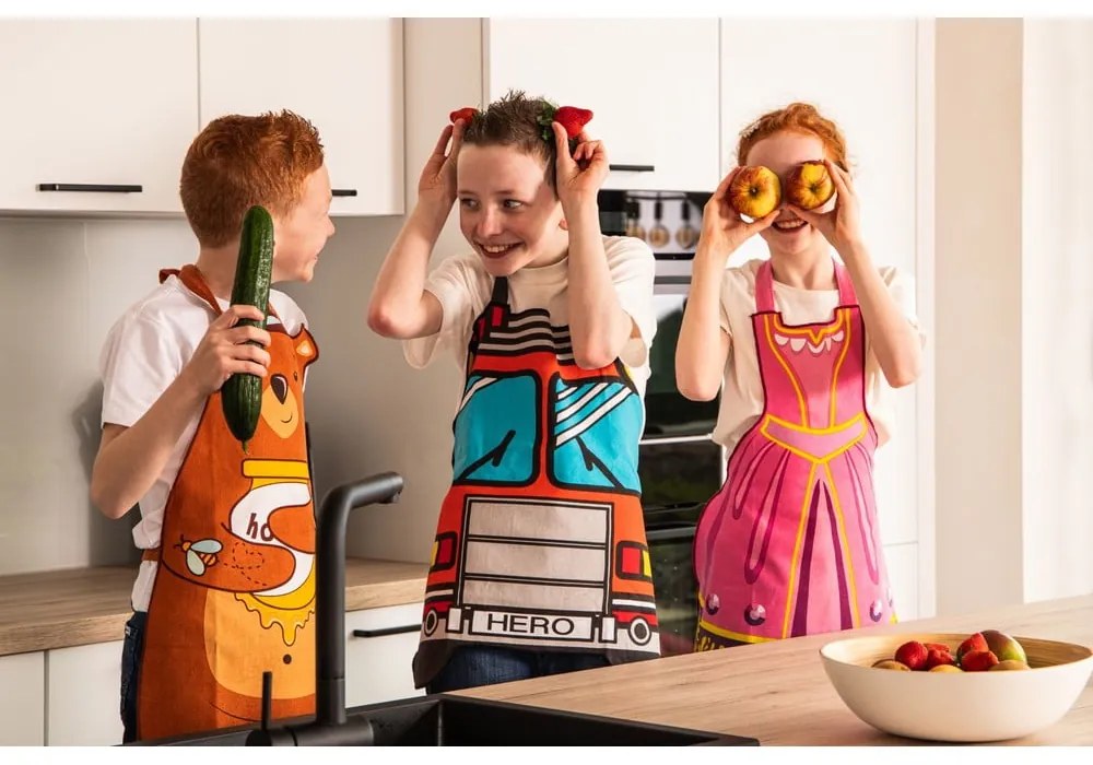 Șorț de bucătărie pentru copii din bumbac reciclat Hero - Tiseco Home Studio