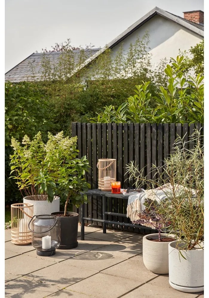 Set 2 ghivece Hübsch Hureno Picco, negru