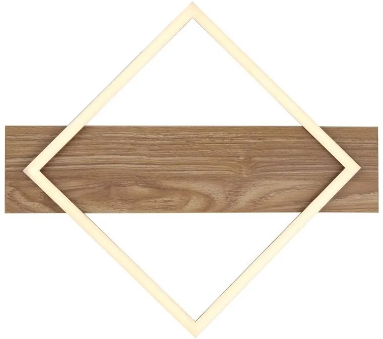Plafoniera LED metal negru, MDF aspect de lemn BEATRIX I
