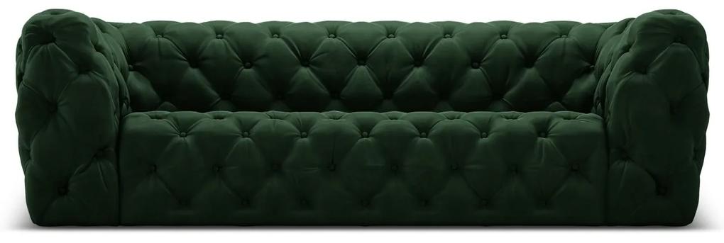 Canapea Iggy cu 3 locuri si tapiterie din catifea, verde inchis