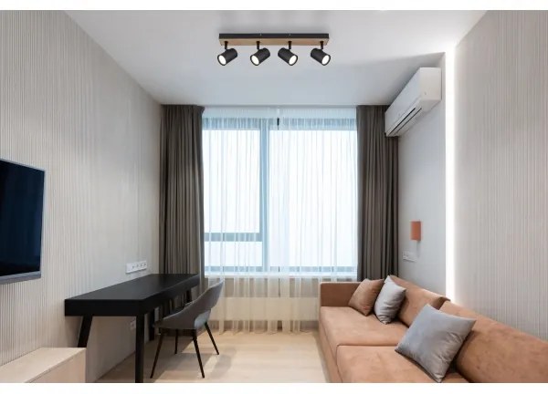 Spot ROBBY 4xGU10/35W/230V negru/maro Globo 57911-4BW