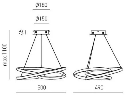 Lustră LED dimabilă pe cablu DIVA LED/43W/230V auriu Gea Luce DIVA S P ORO