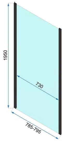 Cabina de dus dreptunghiulara cu usa pliabila Rea Rapid Fold 100x80 negru