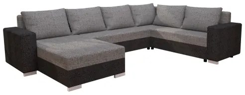 Colțar extensibil tapițat universal în formă de U YORK, gri/bej/maro