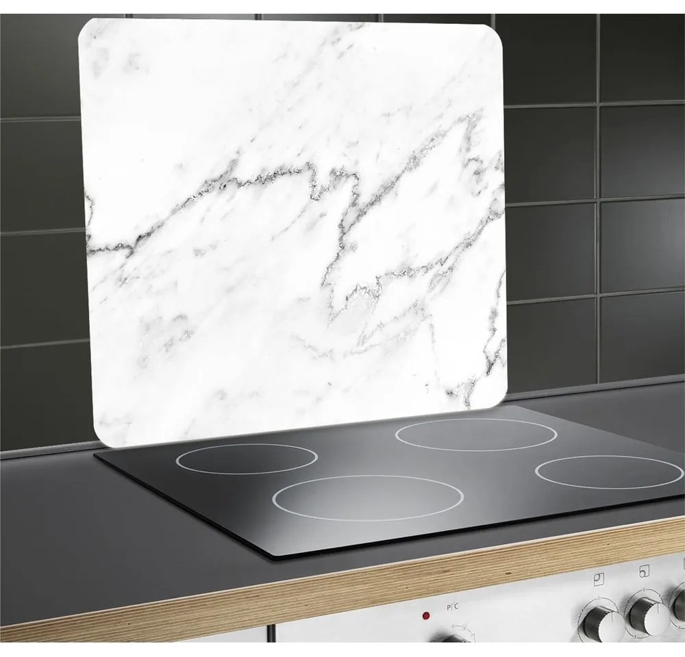 Protecție pentru peretele de la aragaz din sticlă temperată 50x56 cm Marble – Wenko