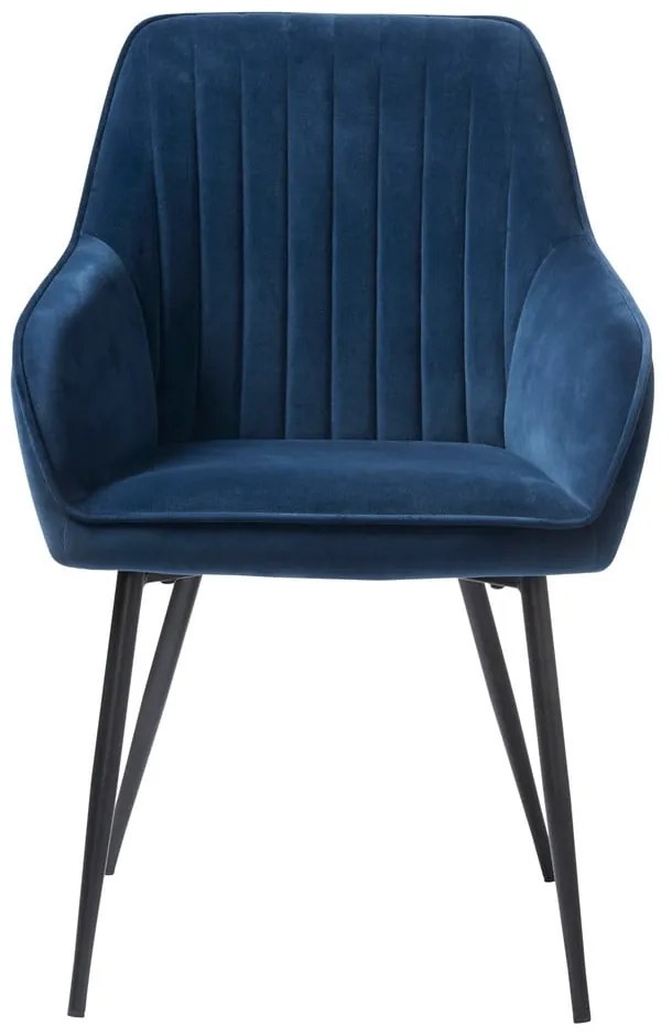 Set de scaune de sufragerie albastru închis cu cotiere 2 buc. tapițat Nolan Stripe – Unique Furniture