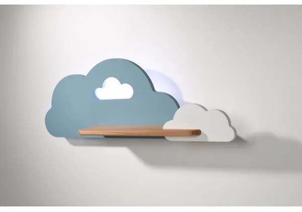 Aplică LED cu raft pentru copii CLOUD LED/5W/230V albastru/alb