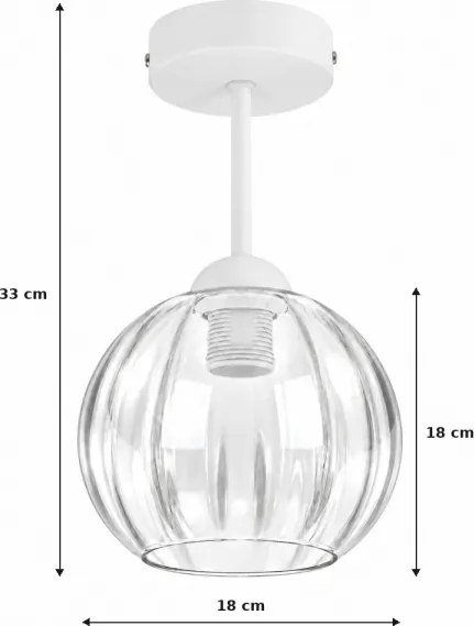 BRILAGI - LED Lustră aplicată RETRO GLASS 1xE27/60W/230V Ø 18 cm alb/transparent