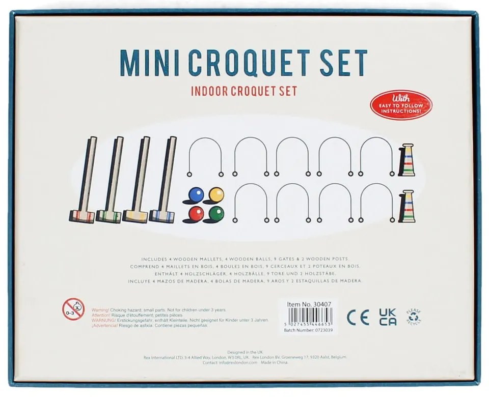 Joc crichet de masă Mini Croquet Set – Rex London