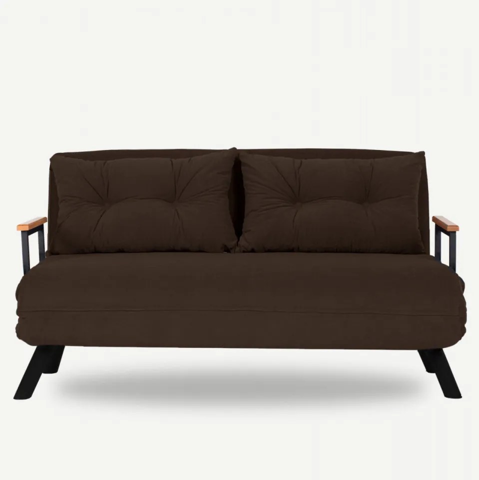 Canapea cu 2 Locuri Sando 2-Seater, Maro, Extensibila