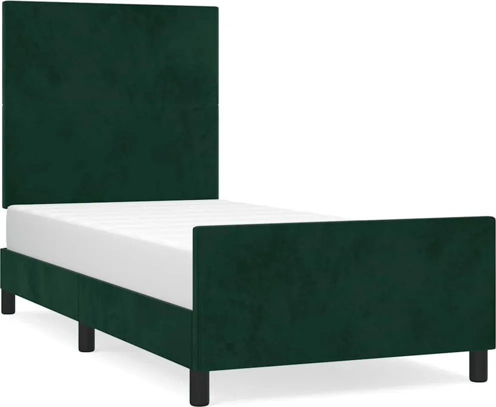 vidaXL Cadru de pat fără saltea, verde închis, 80x200 cm, catifea