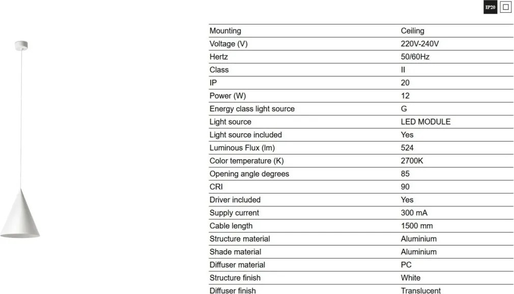 Pendul LED stil minimalist ANNA alb