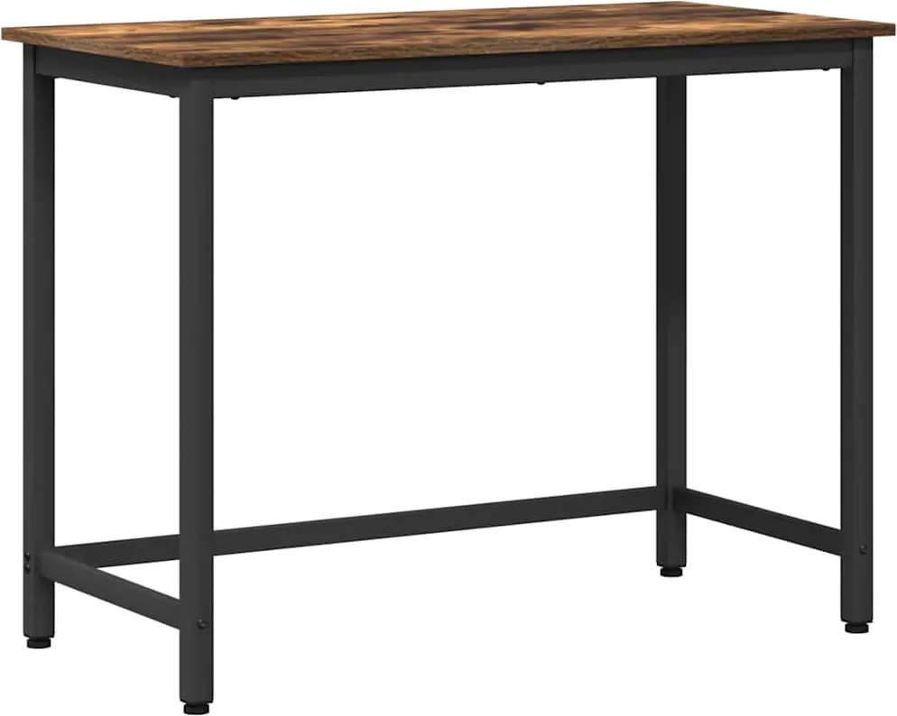 vidaXL masă Stejar fumuriu 80 x 50 x 76,5 cm Lemn ingineresc și oțel